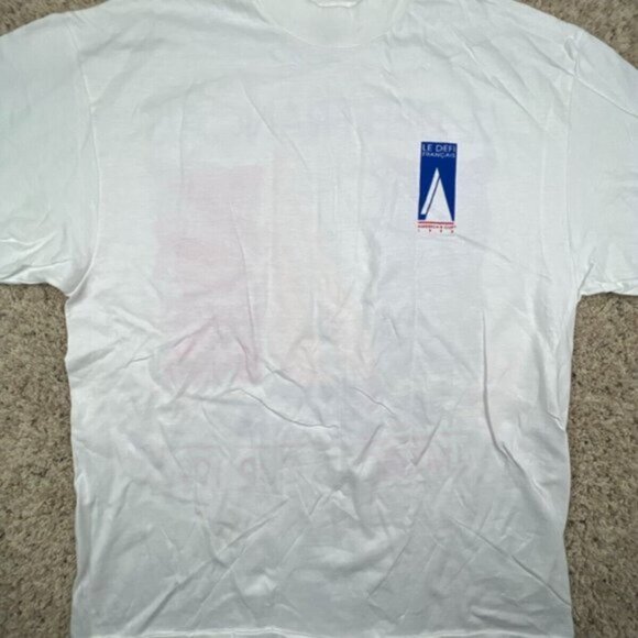 Vintage Le Defi Francais Shirt Mens Large XL White Americas Cup 1992 T Shirt - Picture 8 of 9